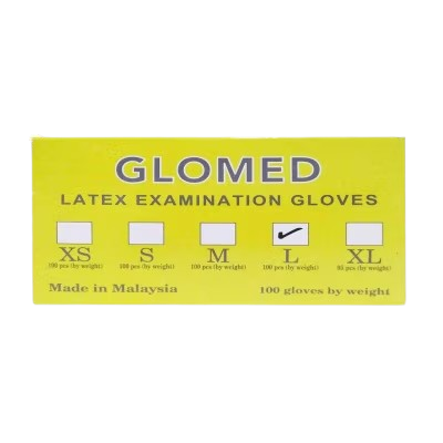 Glomed latex examination gloves large non-sterile 100s