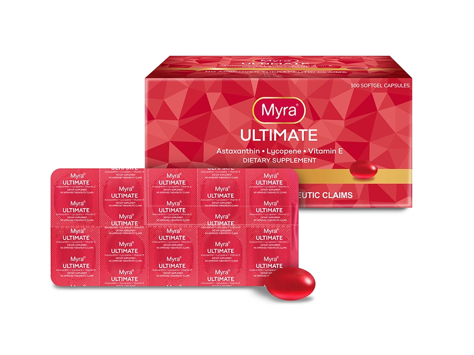 Myra Ultimate (d-Alpha Tocopheryl Acetate + Hydrolyzed Collagen + Astaxanthin) capsule