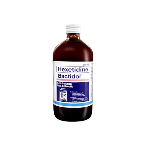 Bactidol (hexetidine) 0.1% oral antiseptic solution, 500ml