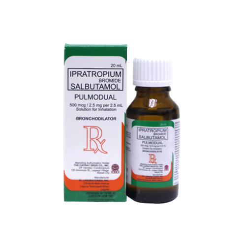 Pulmodual (Ipratropium + Salbutamol) 500mcg/2.5mg per 2.5ml Solution for Inhalation 20ml