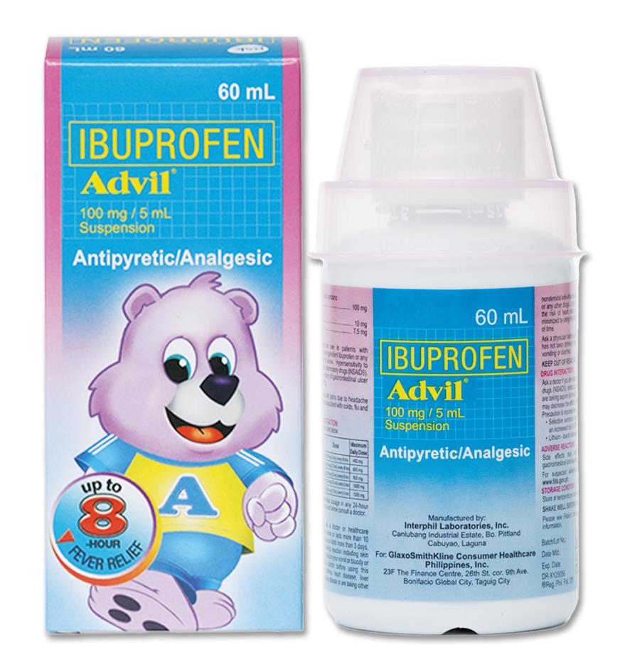 Advil (Ibuprofen) 100mg/5ml Suspension 60ml