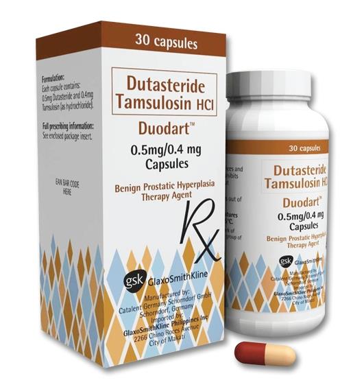 Duodart (dutasteride + tamsulosin HCl) 500mcg/400mcg capsule 