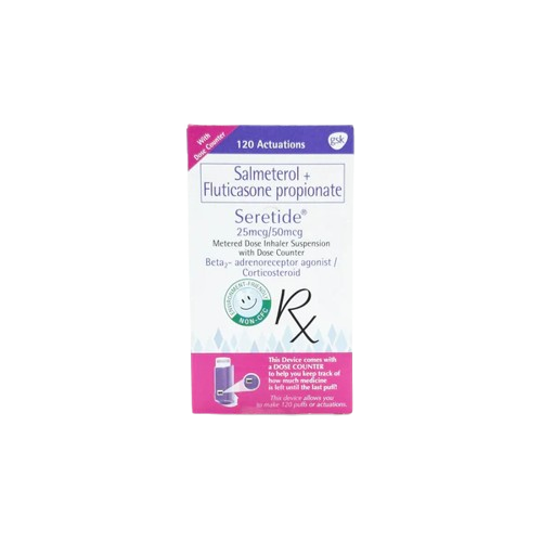 Seretide (Salmeterol + Fluticasone) 25mcg/50mcg Metered-Dose Inhaler (MDI)