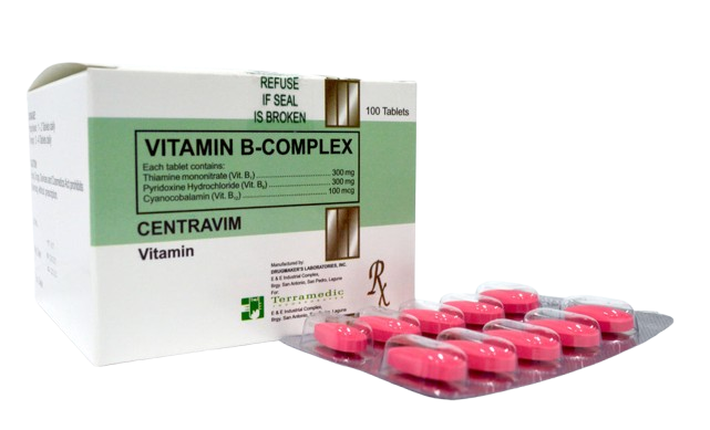 Centravim (Vitamin B1, Vitamin B6, Vitamin B12) 300mg/300mg/100mcg Tablet