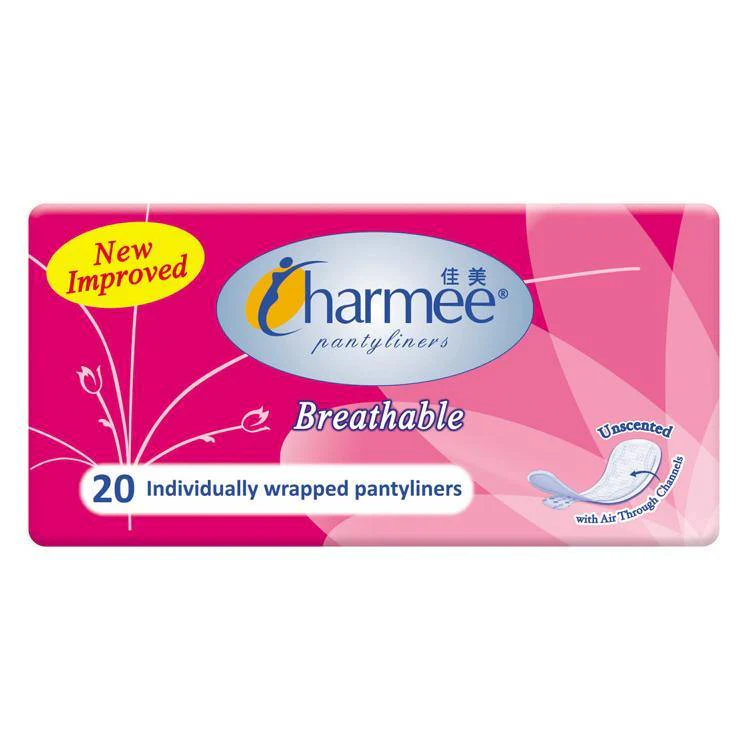 Charmee Unscented Breathable Panty Liner Pink 20s 