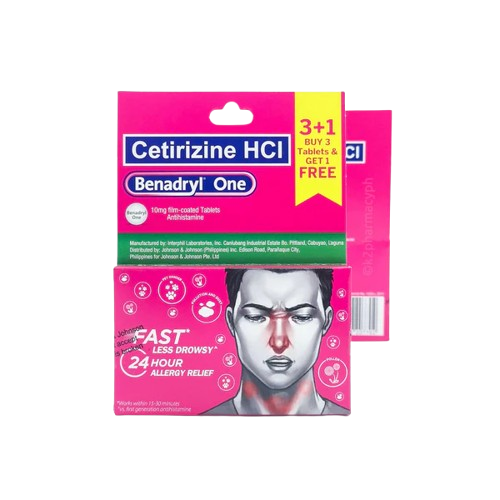 Benadryl One (Cetirizine) 10mg Tablet – Pack of 3+1 