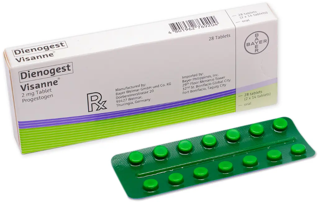 Visanne (Dienogest) 2mg Tablet, 28 Tablets 