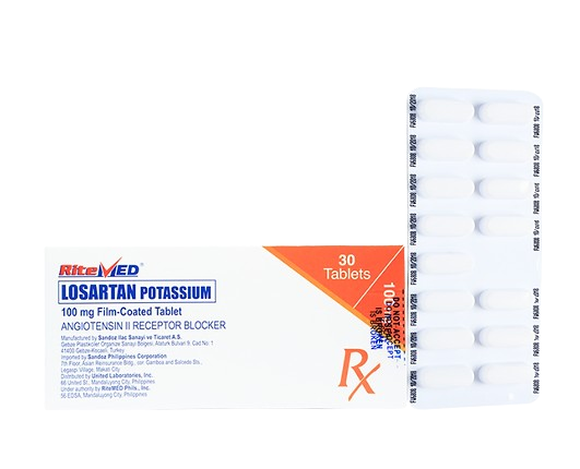 RM Losartan Potassium (Losartan) 100mg FC Tablet