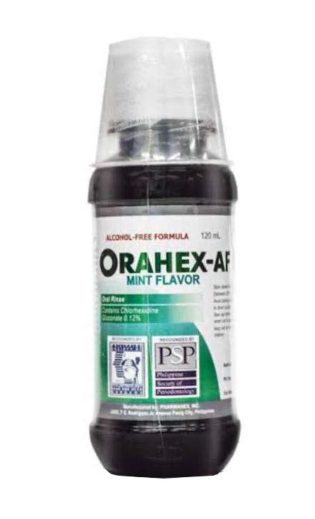 Orahex-AF (Chlorhexidine gluconate) oral rinse 120mL mint flavor