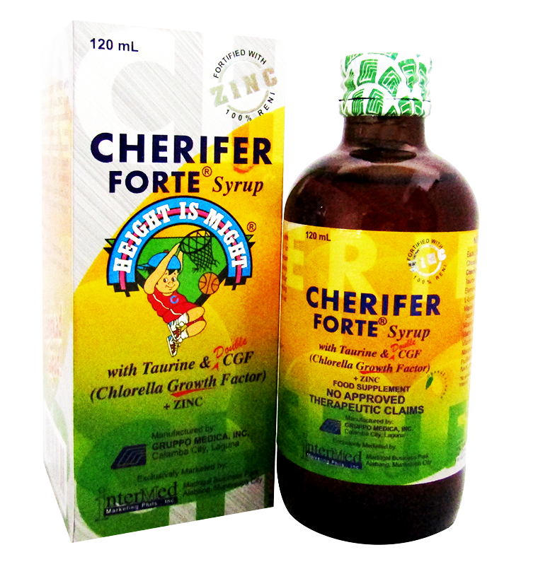 Z_Cherifer Forte with Zinc (Chlorella Growth Factor + Taurine + Lysine + Zinc) 120ml syrup