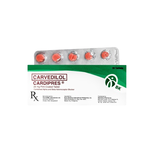 Cardipres (Carvedilol) 25mg Film-coated Tablet 
