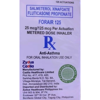 Forair 125 (Salmeterol + Fluticasone) 25mcg/125mcg Metered-Dose Inhaler