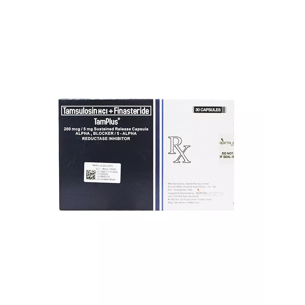 Tamplus (Tamsulosin Hydrochloride/Finasteride) 200mcg/5mg Capsule 