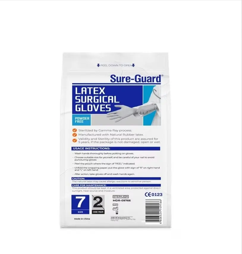 Sure-Guard latex surgical gloves size 7-sterile