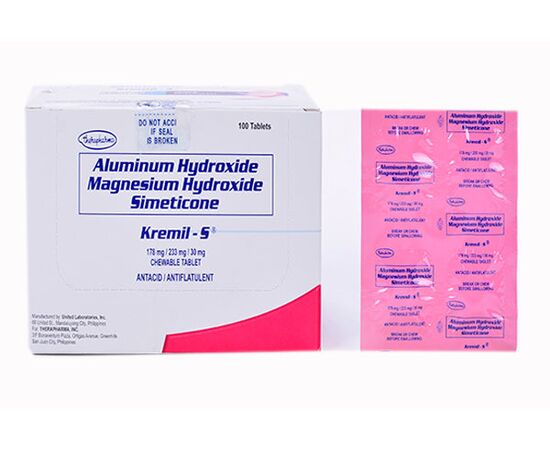 Kremil-S (Aluminum Hydroxide + Magnesium Hydroxide + Simeticone) 178mg/233mg/30mg Tablet