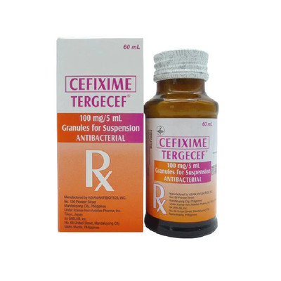 Tergecef (cefixime) 100mg/5ml oral suspension, 60ml