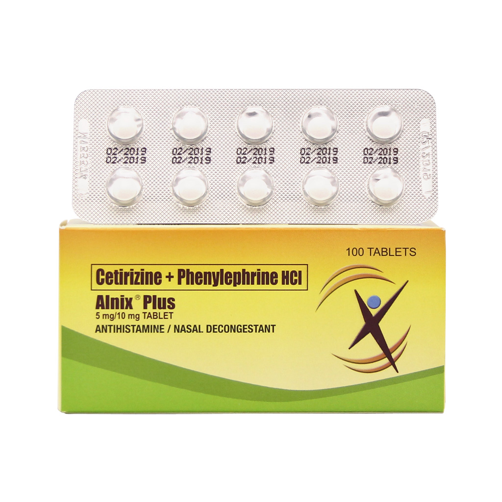 Alnix Plus (cetirizine + phenylephrine) 5mg/10mg tablet