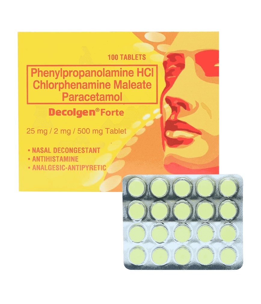 Decolgen Forte (phenylephrine HCl + chlorphenamine maleate + paracetamol) tablet
