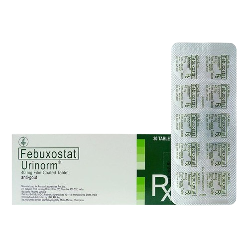 Urinorm (febuxostat) 40mg film-coated tablet