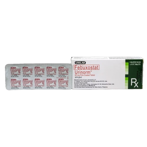 Urinorm (febuxostat) 20mg film-coated tablet