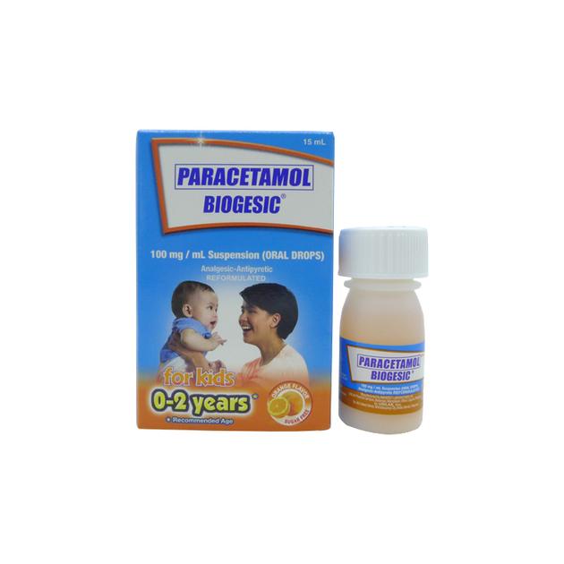 Biogesic (paracetamol) 100mg Oral Drops 15mL