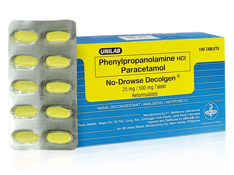 Decolgen No Drowse (phenylephrine HCl + paracetamol) tablet