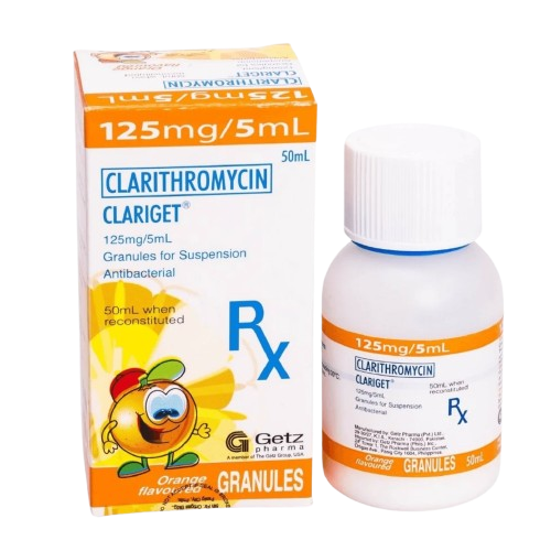 Clariget (Clarithromycin) 125mg/5mL oral suspension 25ml 