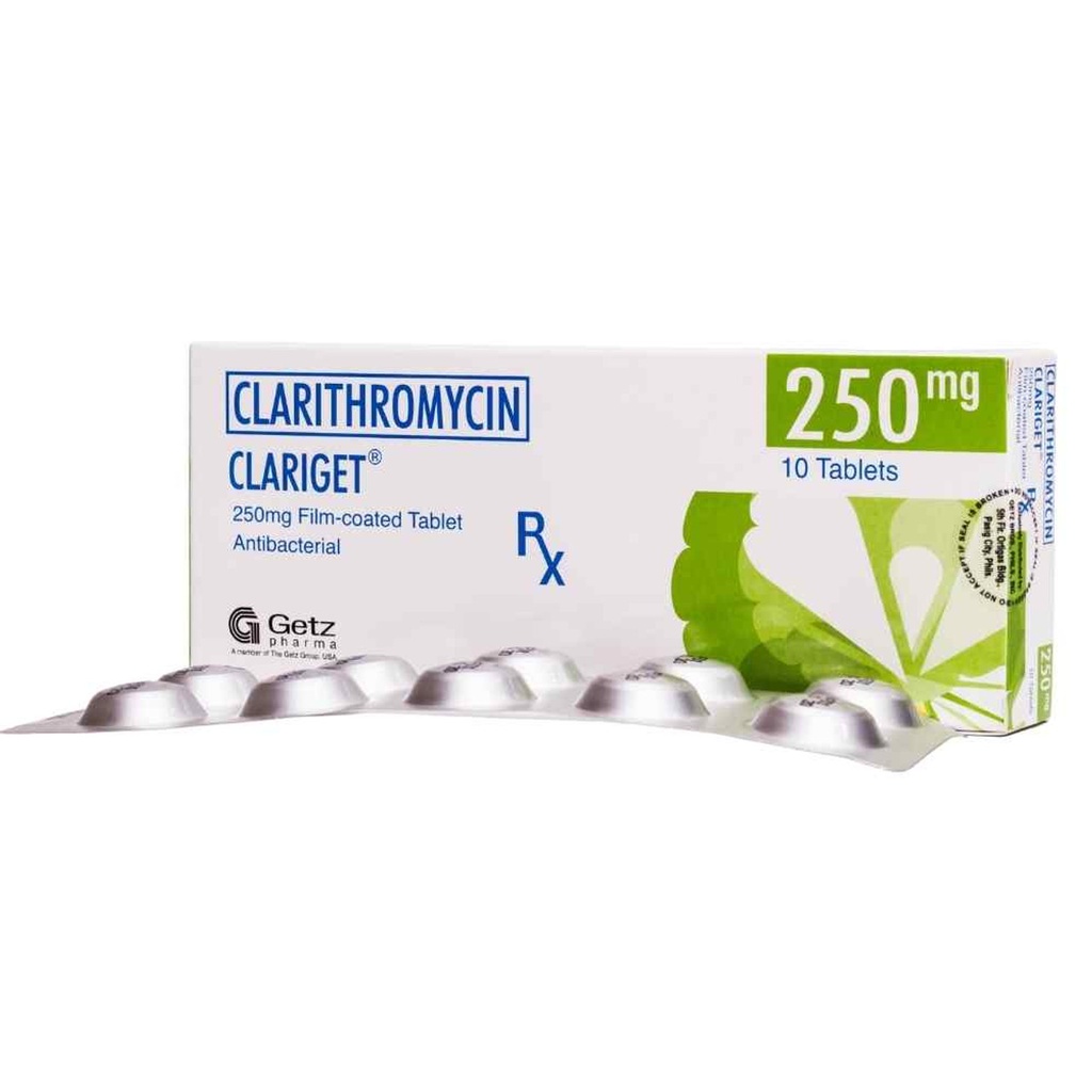Clariget (Clarithromycin) 250mg tablet