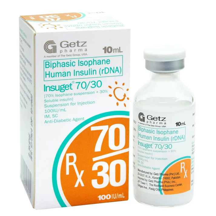 Insuget 70/30 (Biphasic Isophane Human Insulin rDNA) vial
