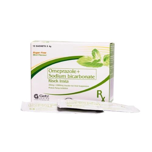 Risek Insta (Omeprazole/Sodium Bicarbonate) 20mg/1680mg powde