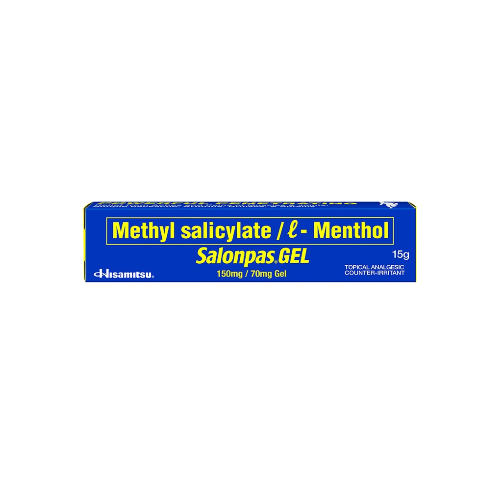 Salonpas (methyl salicylate + menthol) 150mg/70mg gel, 15g 