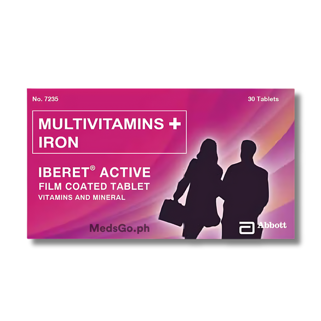 Iberet Active (Ferrous sulfate + Ascorbic acid + Folic acid + Cyanocobalamin + Nicotinamide) film-coated tablet
