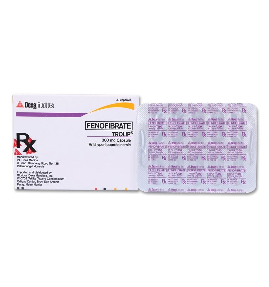 Trolip (Fenofibrate) 300mg Capsule 
