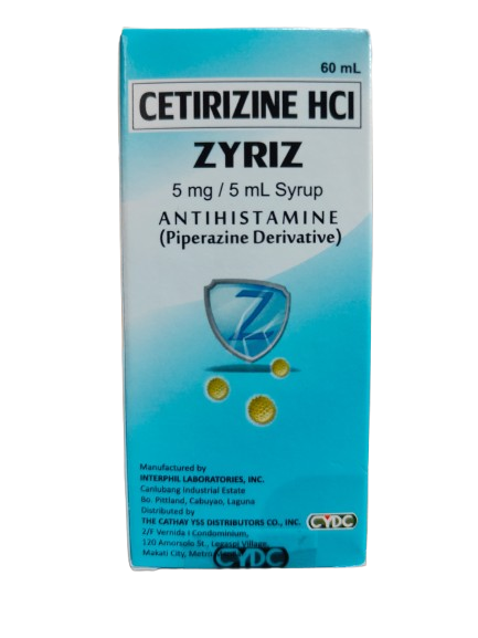 Zyriz (Cetirizine HCl) 5mg/5ml Syrup 60ml