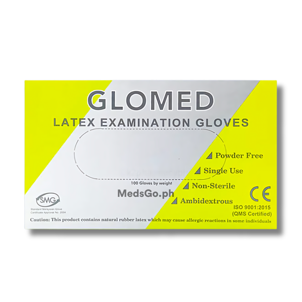 Glomed latex examination gloves medium non-sterile 100s
