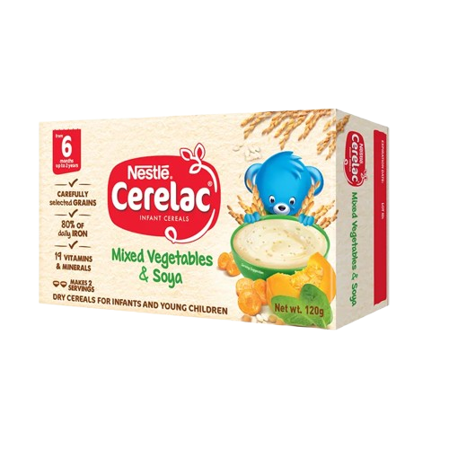 Nestle Cerelac Mixed Vegetables & Soya (infant cereal) 120g powder 