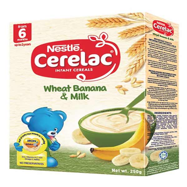 Nestle Cerelac Wheat Banana & Milk (infant cereal) 250g powder 