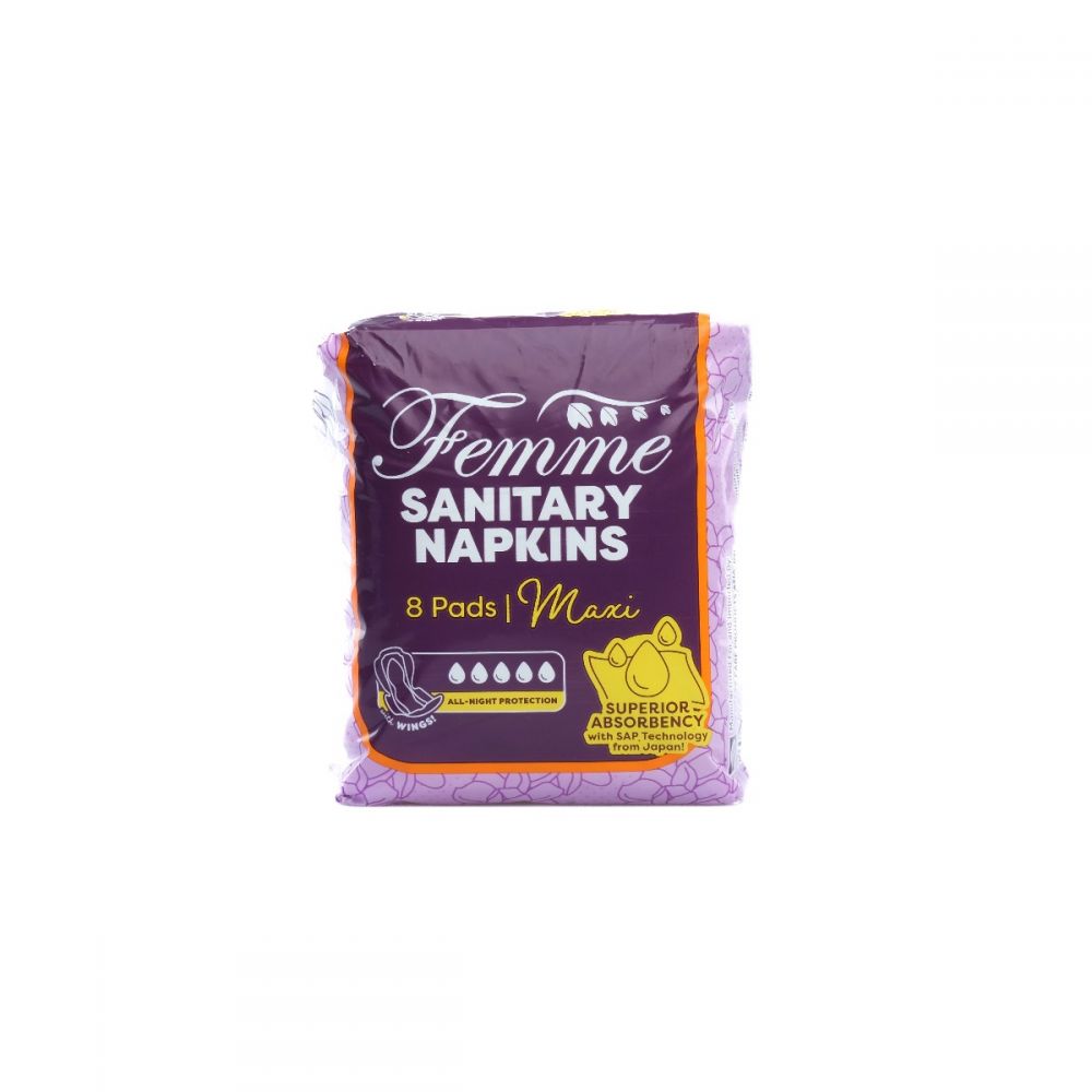 Femme Sanitary Napkins - Maxi 8's 