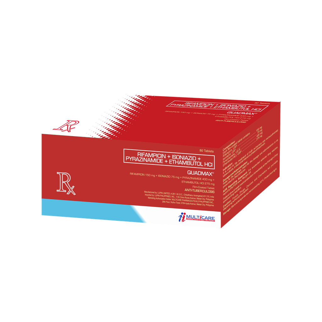 Quadmax (isoniazid + rifampicin + pyrazinamide + ethambutol) tablet 
