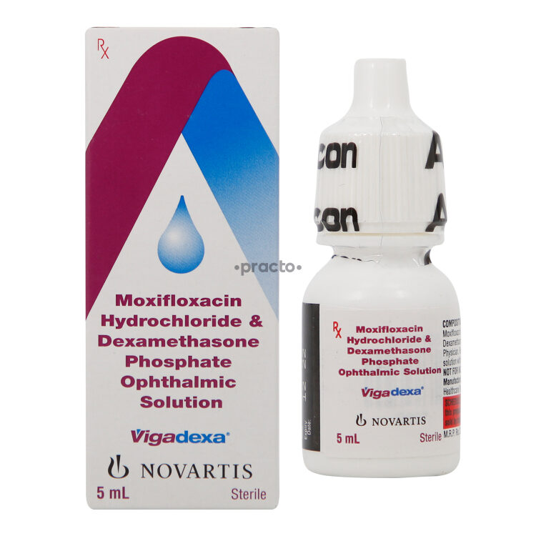 Vigadexa (Moxifloxacin/Dexamethasone) 5mg/1mg/mL eye drops