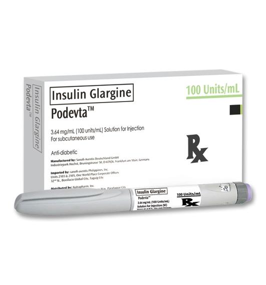 Podevta (insulin glargine) 100 units/mL solution for injection 