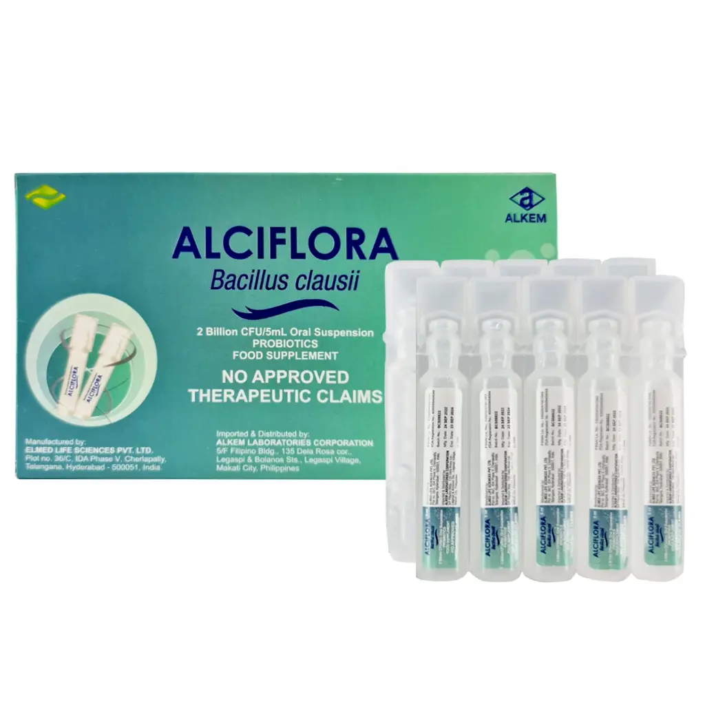 Alciflora (Bacillus clausii) 2 billion CFU/5mL oral suspension