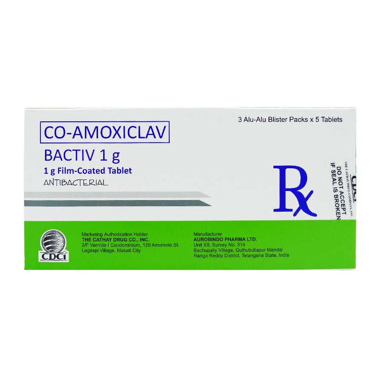 Bactiv (co-amoxiclav) 1g tablet