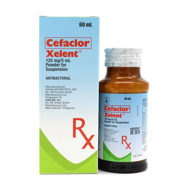 Xelent (Cefaclor) 125mg/5mL suspension 60mL