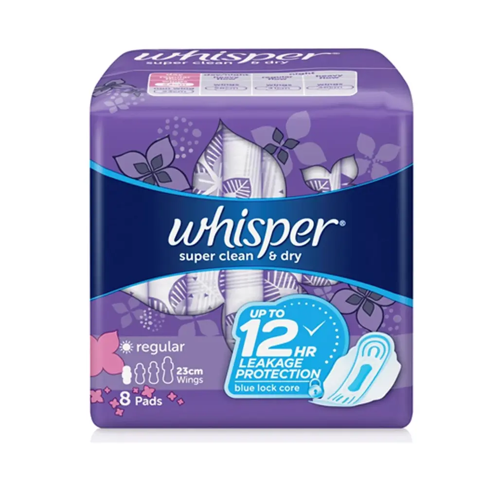 Whisper Super Clean & Dry with Wings 8s 