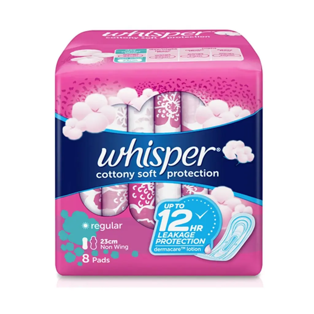 Whisper Breathable Cottony Soft Non-Wings 8s