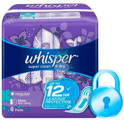 Whisper Super Clean & Dry Non-Wings 8s 