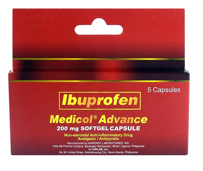 Medicol Advance (ibuprofen) 200mg capsule, pack of 5