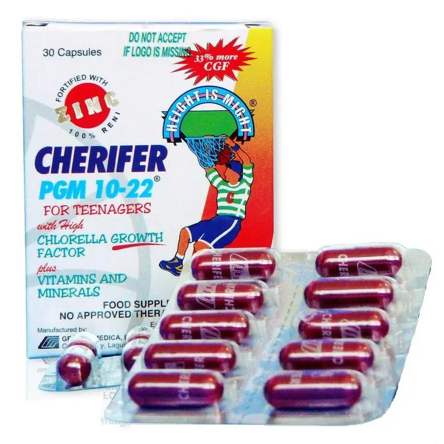 Cherifer PGM 10-22 with Zinc (Chlorella Growth Factor + Taurine + Zinc) capsules (sold per piece)