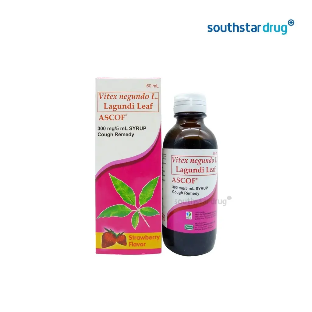 Ascof (Lagundi Leaf Extract) 300mg/5mg 60ml Strawberry